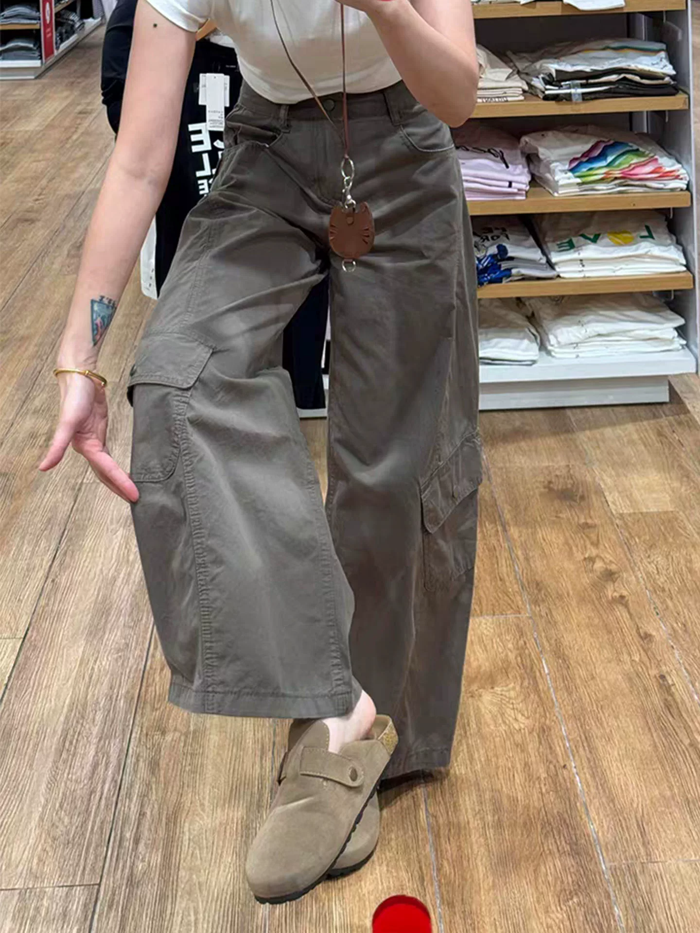 Quần jean công sở cổ điển kiểu Mỹ dành cho nữ, mùa thu, cỡ lớn, lưng cao, giảm béo, dáng quả lê, quần ống rộng hình lưỡi kiếm