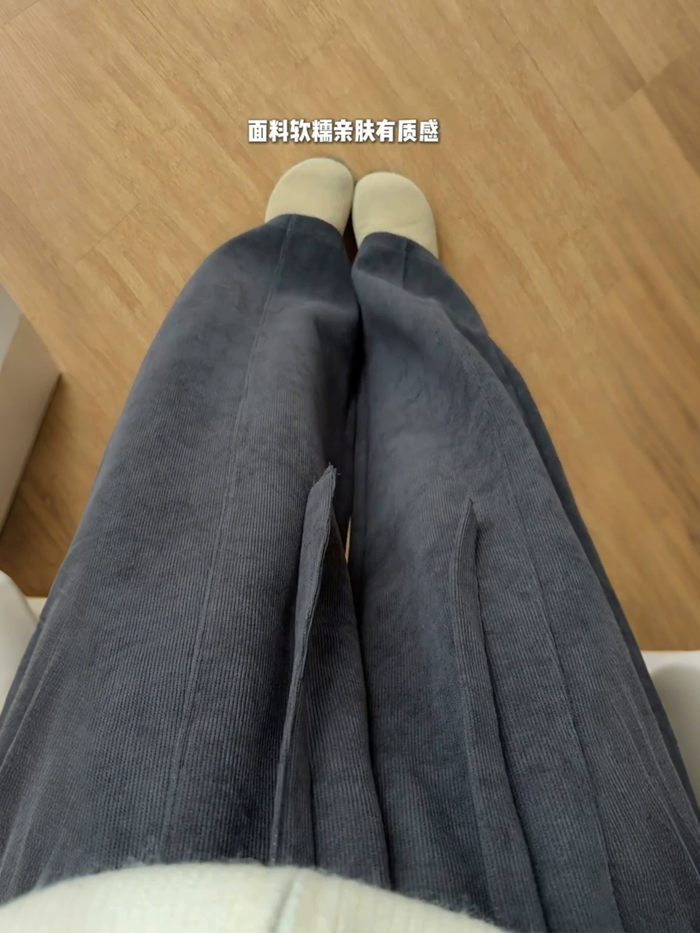 Quần ống cong thường ngày màu đen và xám dành cho nữ, mùa thu đông, cỡ lớn, lưng cao, giảm béo, quần chuối, quần ống rộng lót lông cừu.