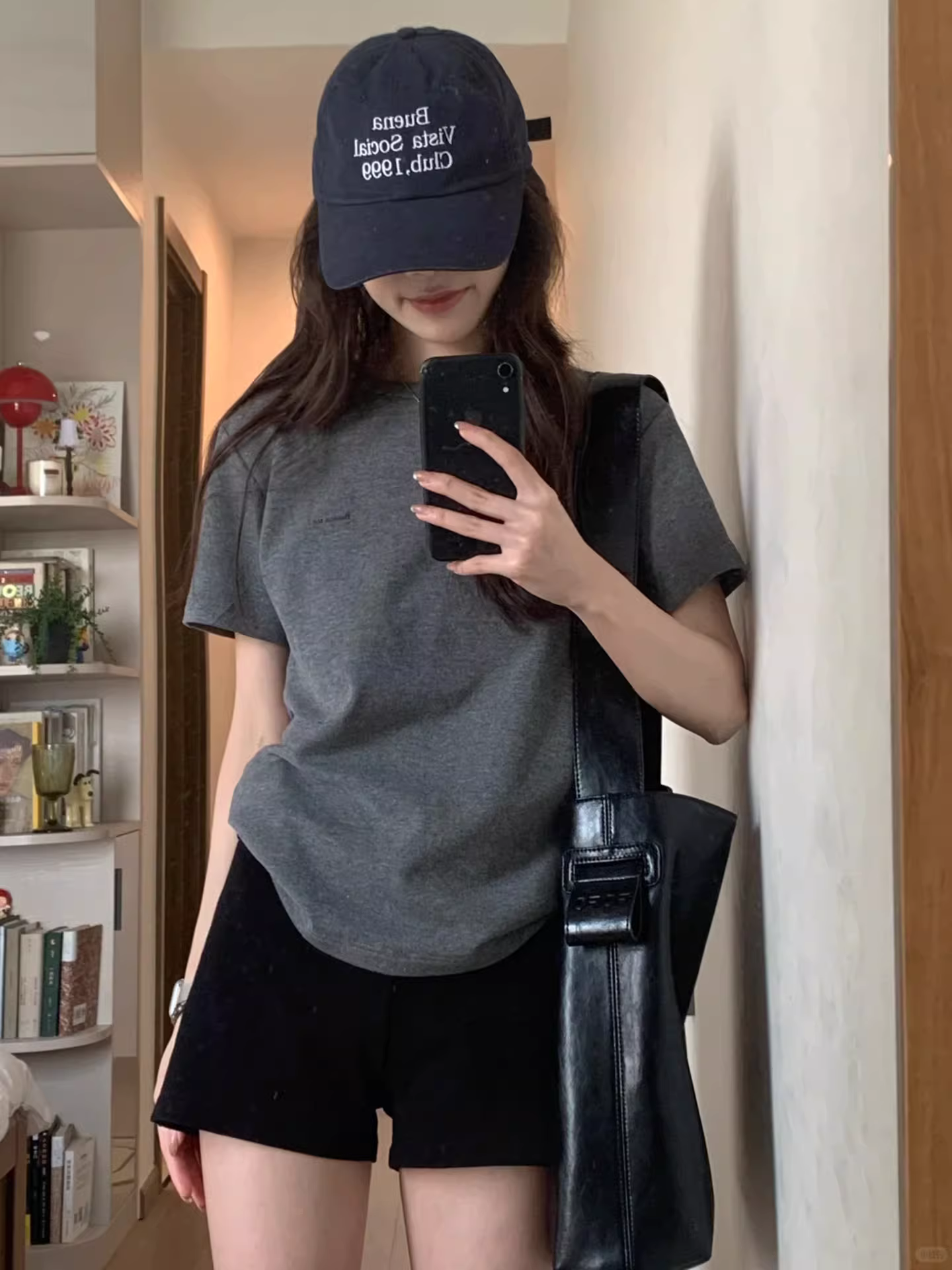 Quần short thể thao màu đen dành cho nữ, cỡ lớn mùa hè, lưng cao, co giãn, che hông, quần chữ A giảm béo.