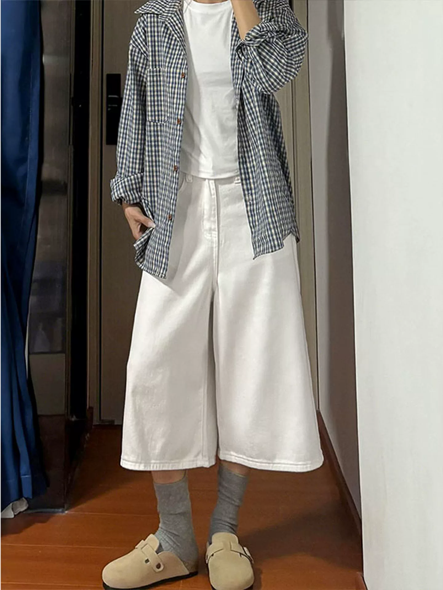 Quần jean ống đứng màu xanh cổ điển kiểu Mỹ dành cho nữ, cỡ lớn mùa hè, cạp cao, dáng rộng, dáng suông, quần dài vừa vặn, dáng rộng