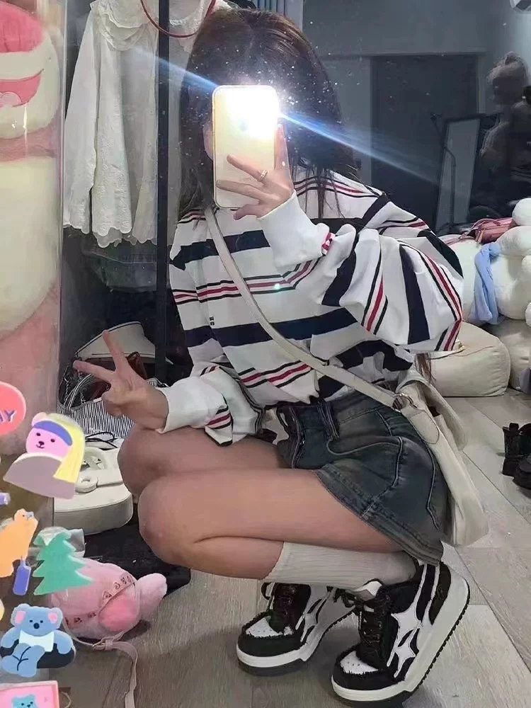 Quần short denim dáng lê dành cho nữ, size lớn mùa hè, kiểu Mỹ cổ điển, cạp cao, co giãn, tôn dáng, dáng chữ A, ống rộng, quần short ngắn