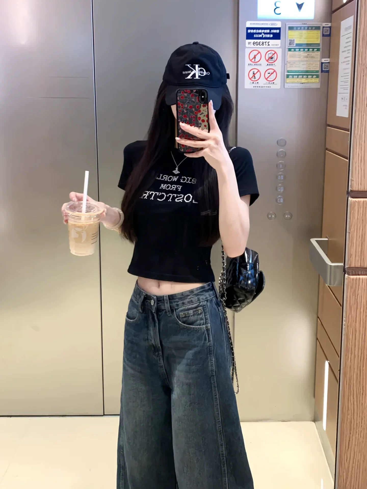 Quần jean cạp cao kiểu Mỹ dành cho nữ, cỡ lớn mùa hè, dáng rộng, quần ống rộng dài vừa phải, dáng suông, tôn dáng