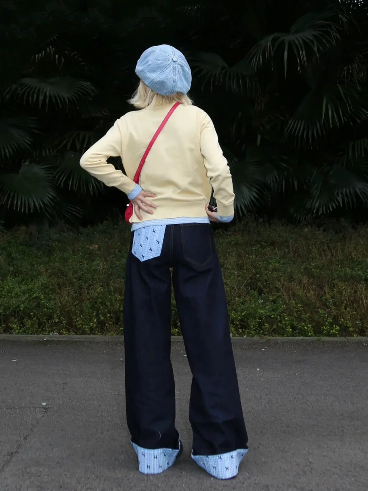 Quần jean ống rộng cho nữ, kiểu dáng mùa thu mới, cỡ lớn, lưng cao, dáng rộng, tôn dáng, dáng quả lê, ống thẳng, quần dài chạm sàn