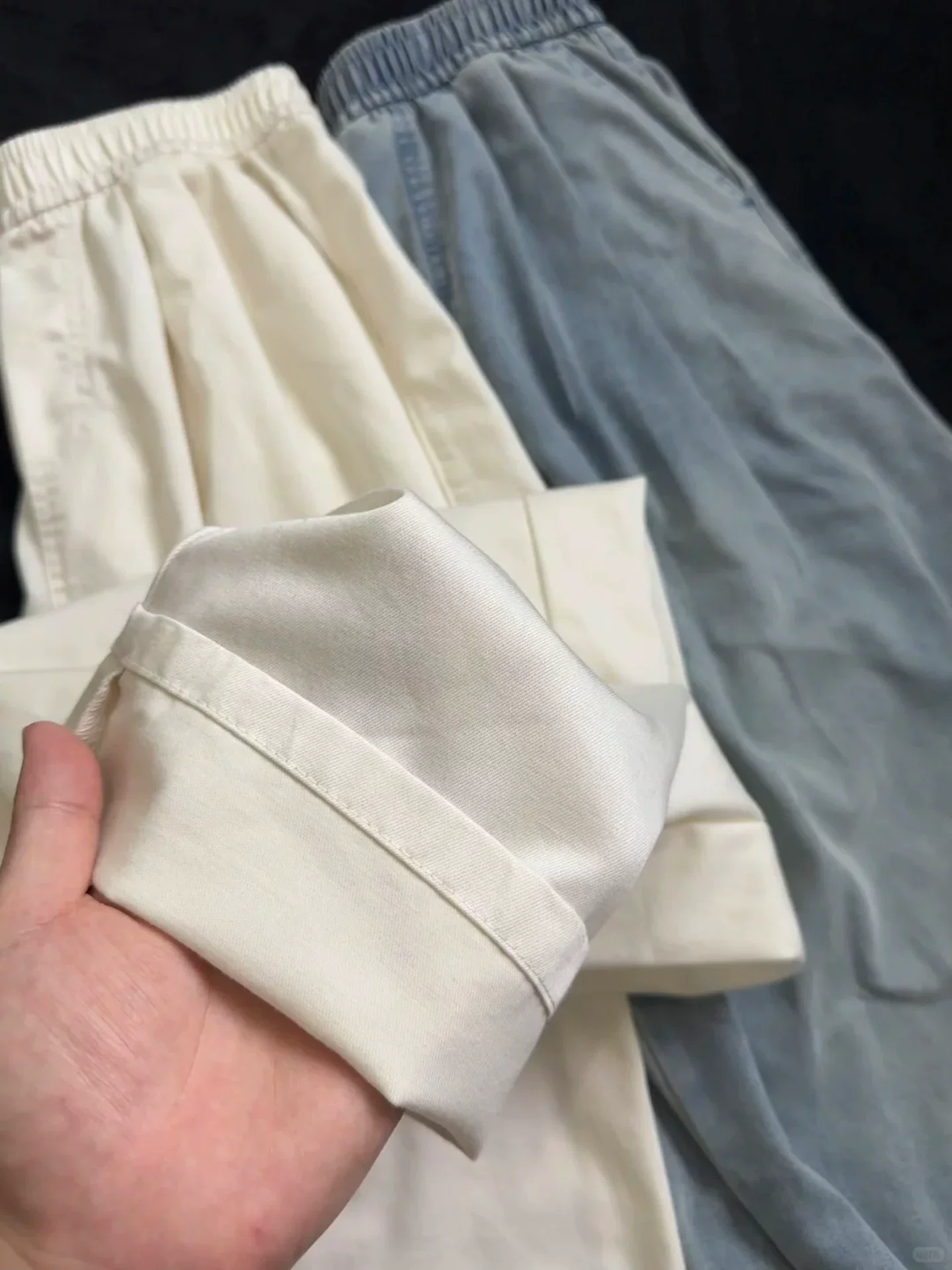 Quần jean lụa băng dành cho nữ, kiểu dáng mỏng mùa hè, cỡ lớn, lưng cao, dáng rộng, mềm mại, tôn dáng, nhỏ nhắn, quần ống rộng Tencel.