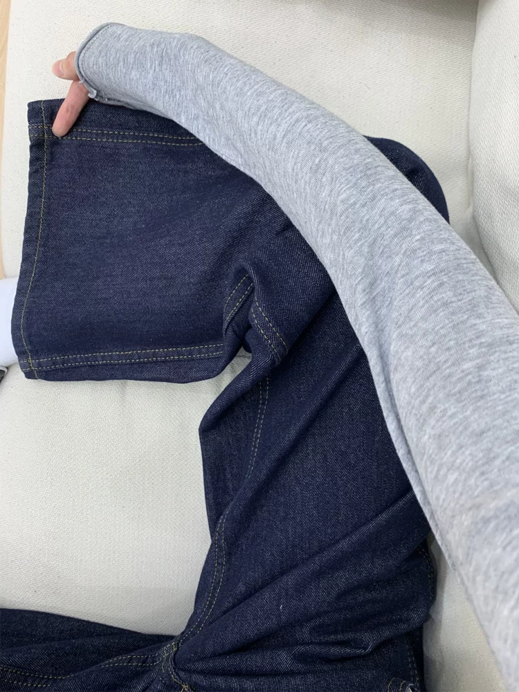 Quần jean nữ màu xanh đậm, dáng thẳng ôm dáng, kiểu mới thu đông 2025, size lớn, cạp cao, che hông, quần ống rộng tôn dáng.