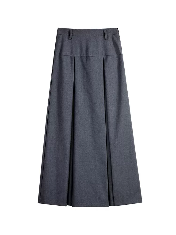 Váy liền thân dáng lê dành cho nữ, kiểu dáng mỏng mùa hè, cỡ lớn, lưng cao, che hông, váy chữ A thon gọn, váy xếp ly.