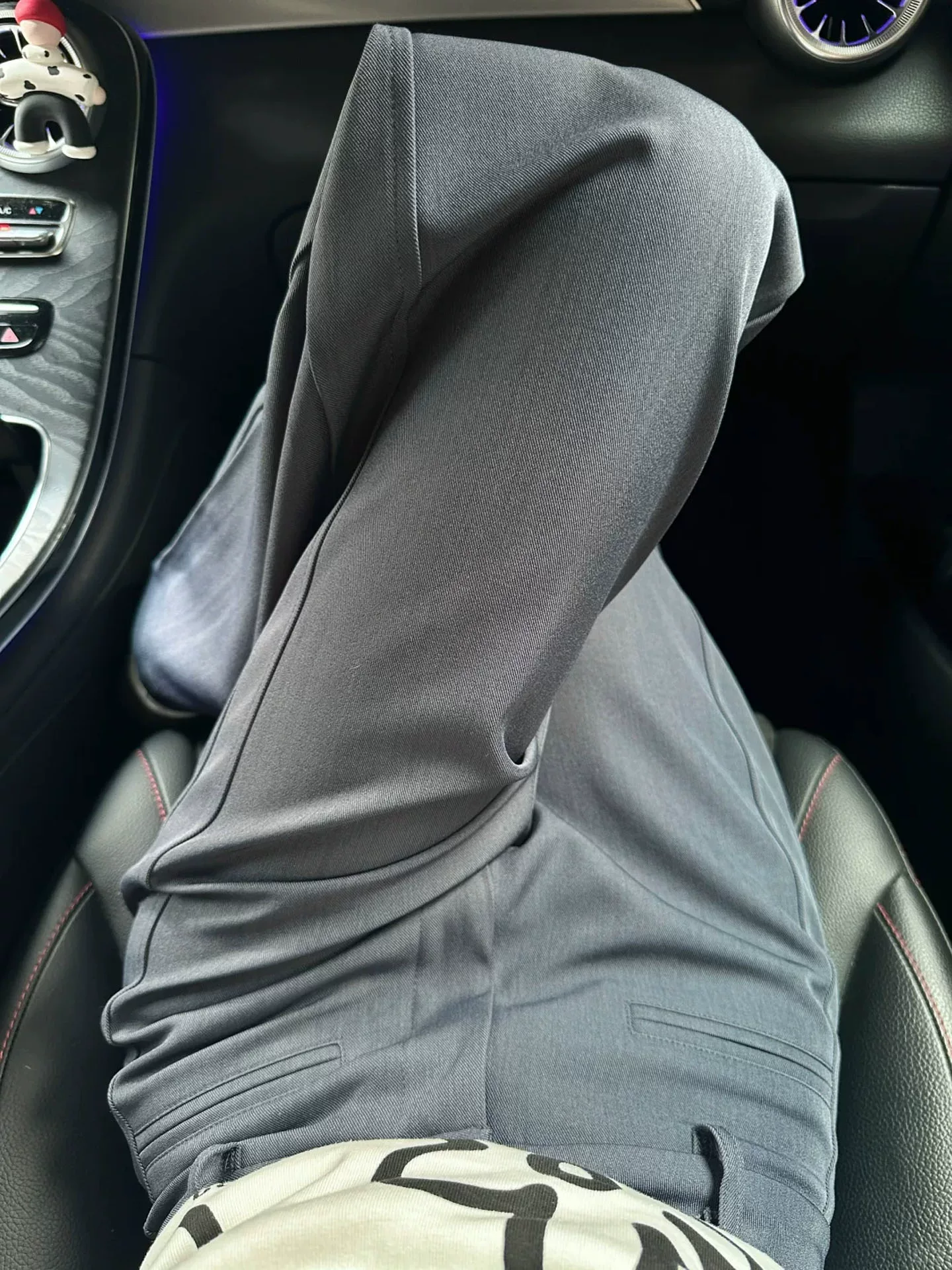 Quần âu ống rộng màu xám dành cho nữ, phong cách đầu thu, cỡ lớn, lưng cao, dáng rộng, tôn dáng, phù hợp với dáng người quả lê, quần dài mặc thường ngày