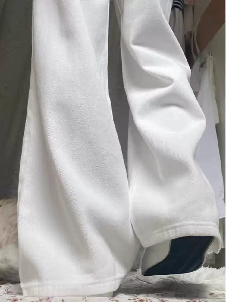 Quần jean Tencel trắng dành cho nữ, kiểu dáng mỏng mùa hè, cỡ lớn, lưng cao, dáng rộng, mềm mại, tôn dáng, chống thấm nước, chống gió, quần ống rộng chống bám bẩn.
