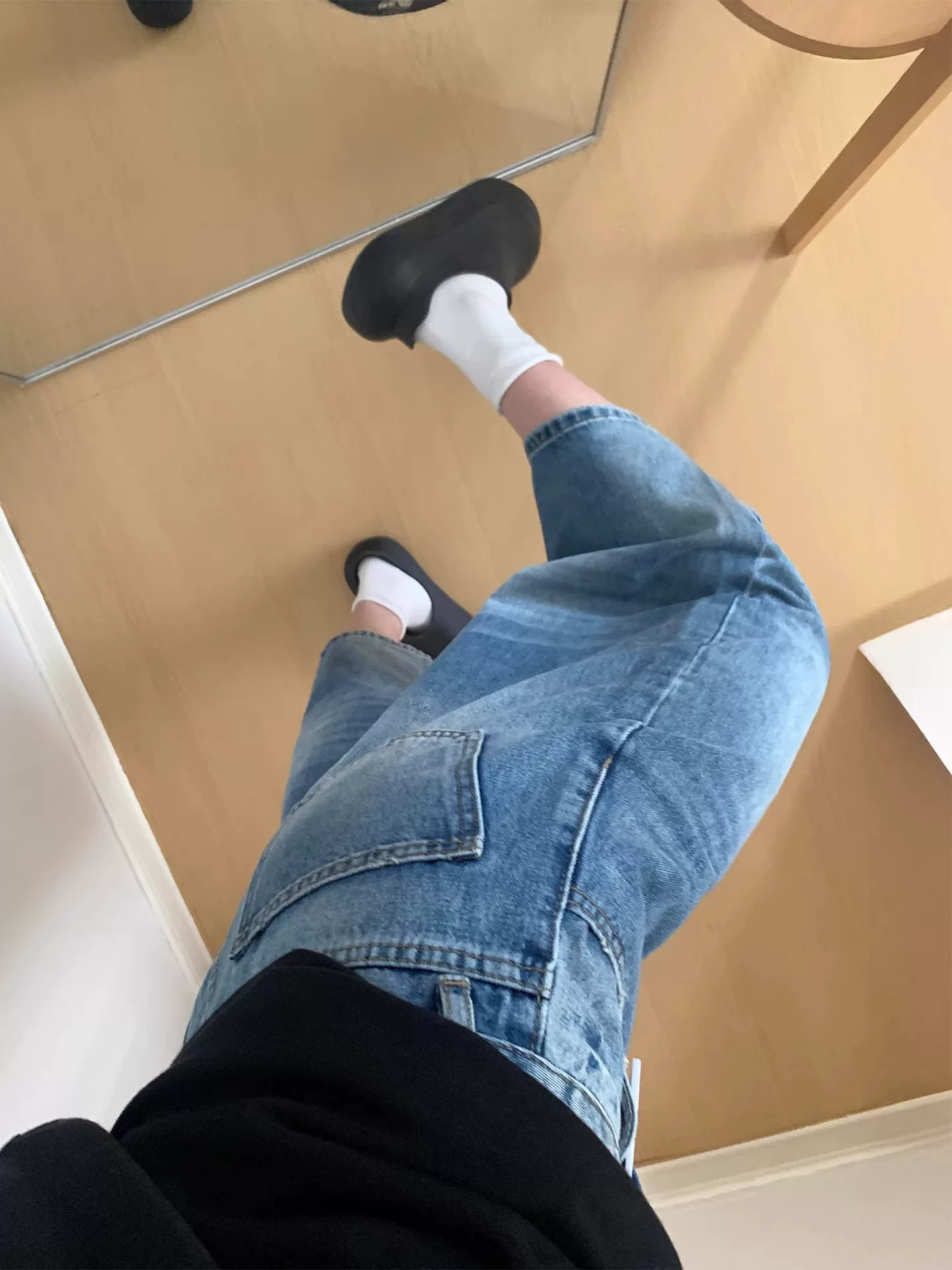 Quần short denim bảy điểm dáng quả lê dành cho nữ, kiểu dáng mỏng mùa hè, cỡ lớn, lưng cao, dáng rộng, giảm béo, quần dài vừa phải ống rộng