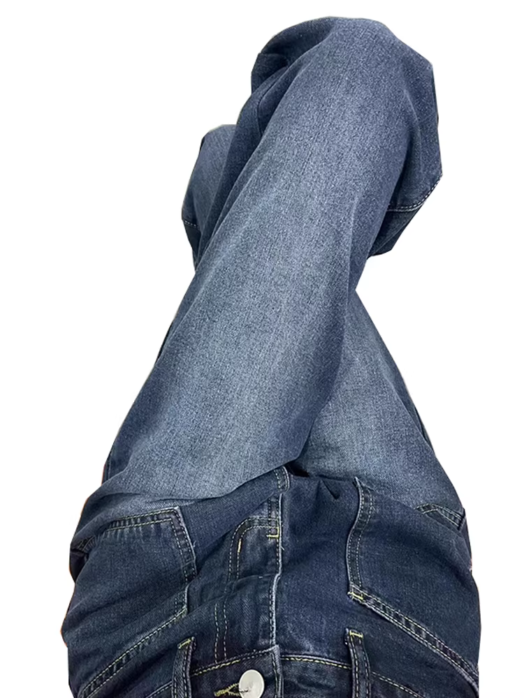 Quần jean ống thẳng cỡ lớn dành cho nữ, phong cách đầu thu, cạp cao, che hông, dáng rộng, tôn dáng, ống rộng, quần dài chạm sàn dành cho người có thân hình quả lê.