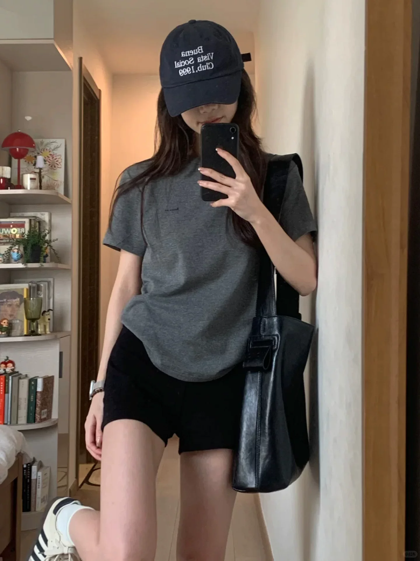 Quần short thể thao màu đen dành cho nữ, cỡ lớn mùa hè, lưng cao, co giãn, che hông, quần chữ A giảm béo.