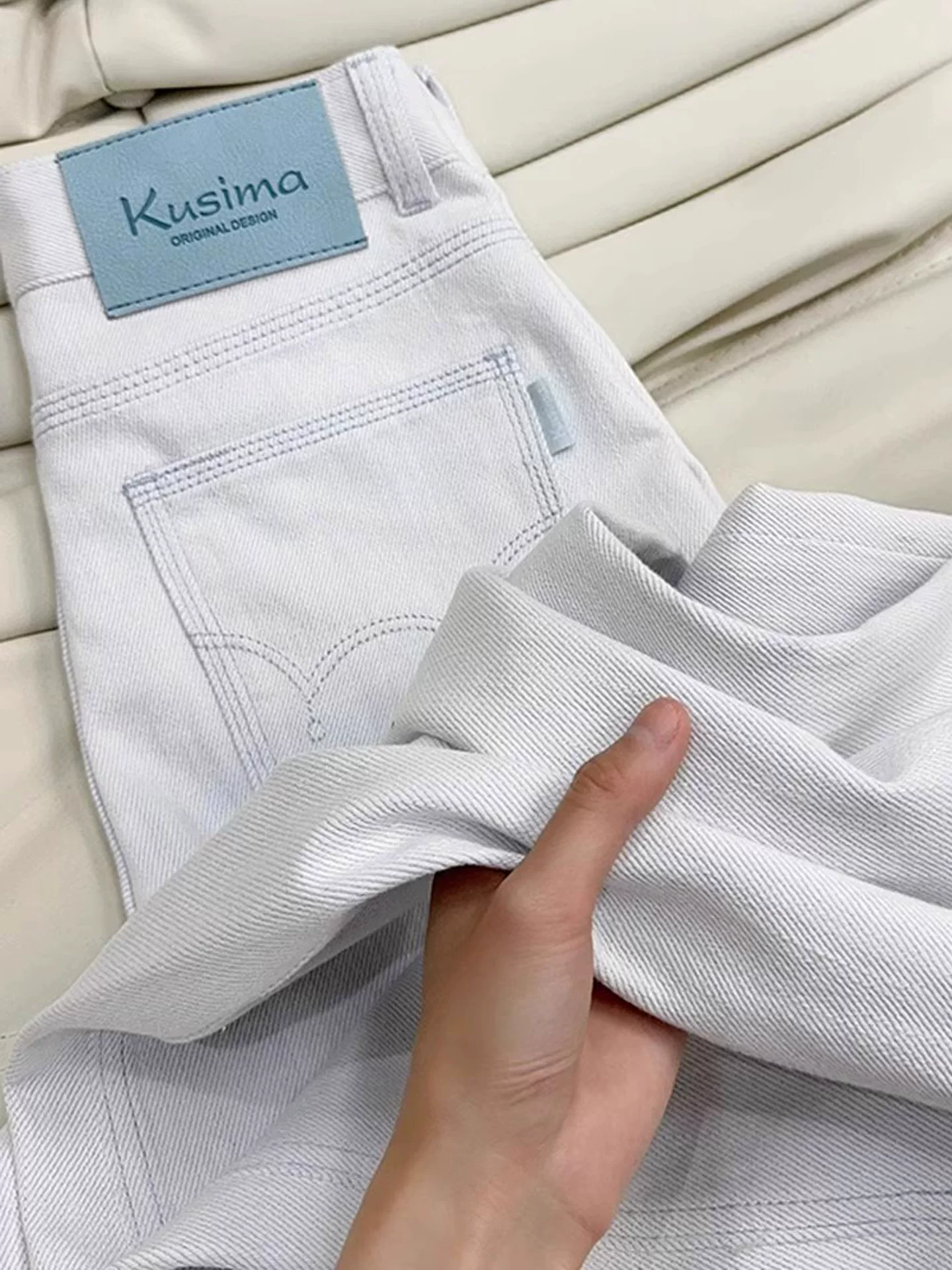 Quần jean ống đứng Tencel dành cho nữ, kiểu dáng mùa hè mới, cỡ lớn, lưng cao, mềm mại, tôn dáng, quần ống rộng bằng vải lụa băng nhẹ.