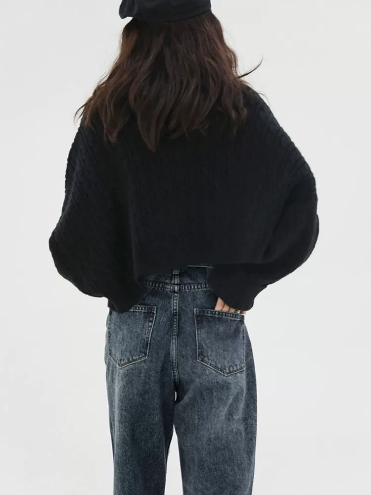 Quần jean ống đứng dáng lê dành cho nữ, đầu thu, cỡ lớn, nhỏ nhắn, lưng cao, dáng rộng, tôn dáng, quần ống lửng