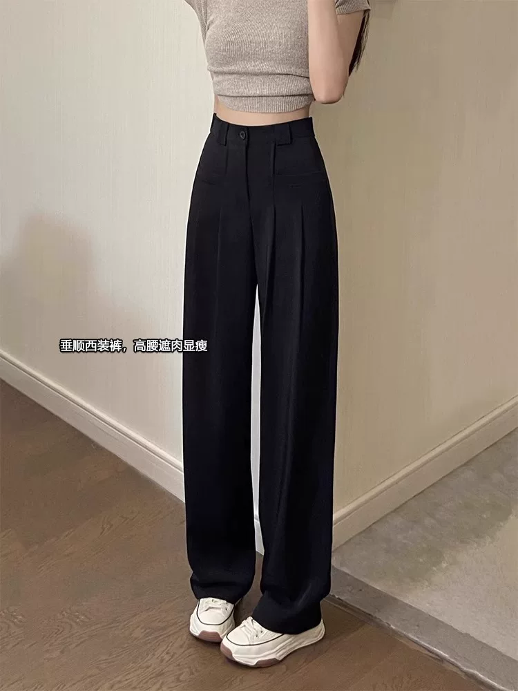 Quần âu cao cấp dành cho nữ, quần body dáng quả lê mùa hè, size lớn, cạp cao, che bụng, che hông, quần ống rộng tôn dáng