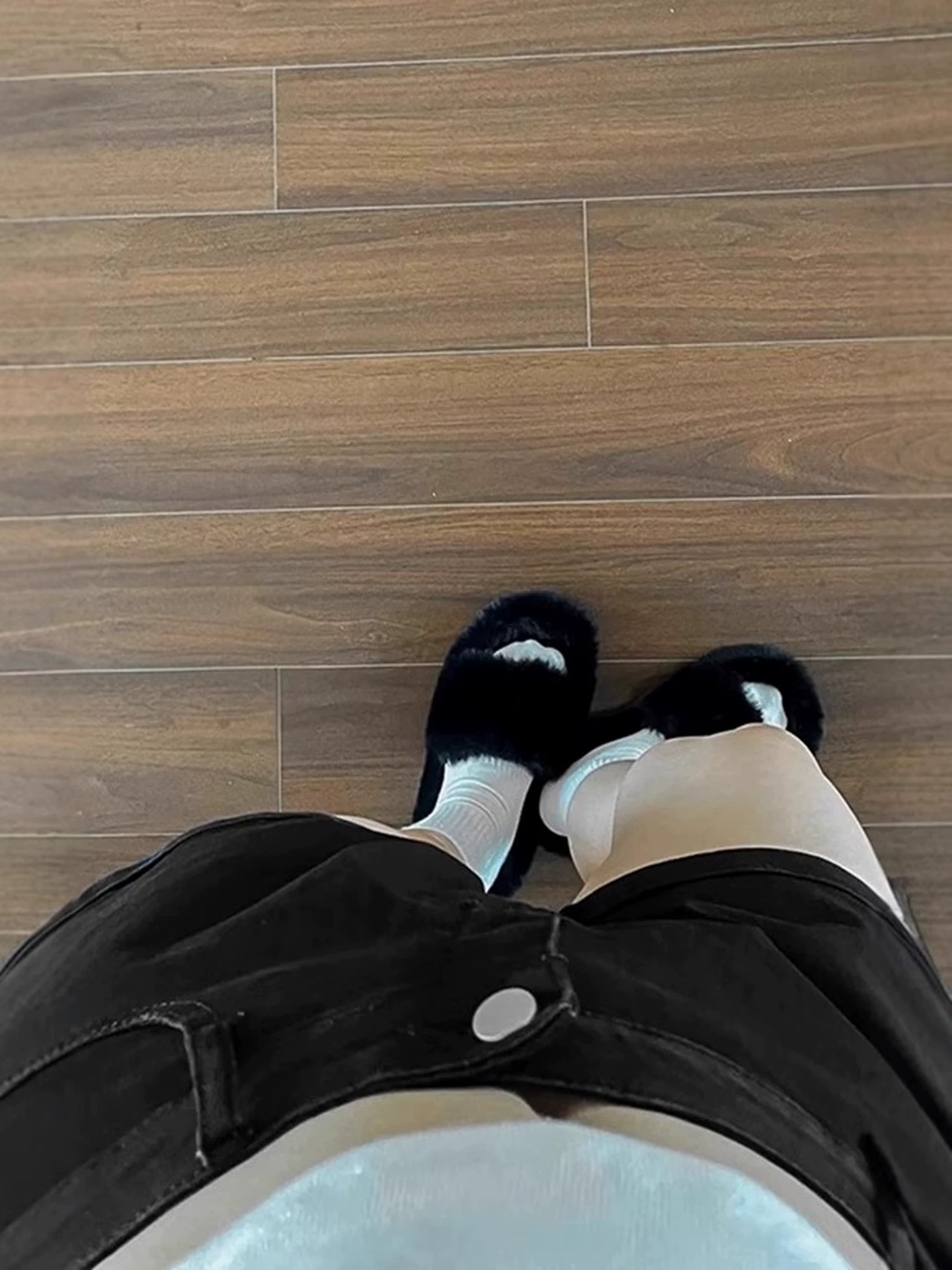 Quần short denim chữ A lưng cao màu đen dành cho nữ, cỡ lớn mùa hè, che bụng, giảm béo, dáng quả lê, quần ống rộng co giãn