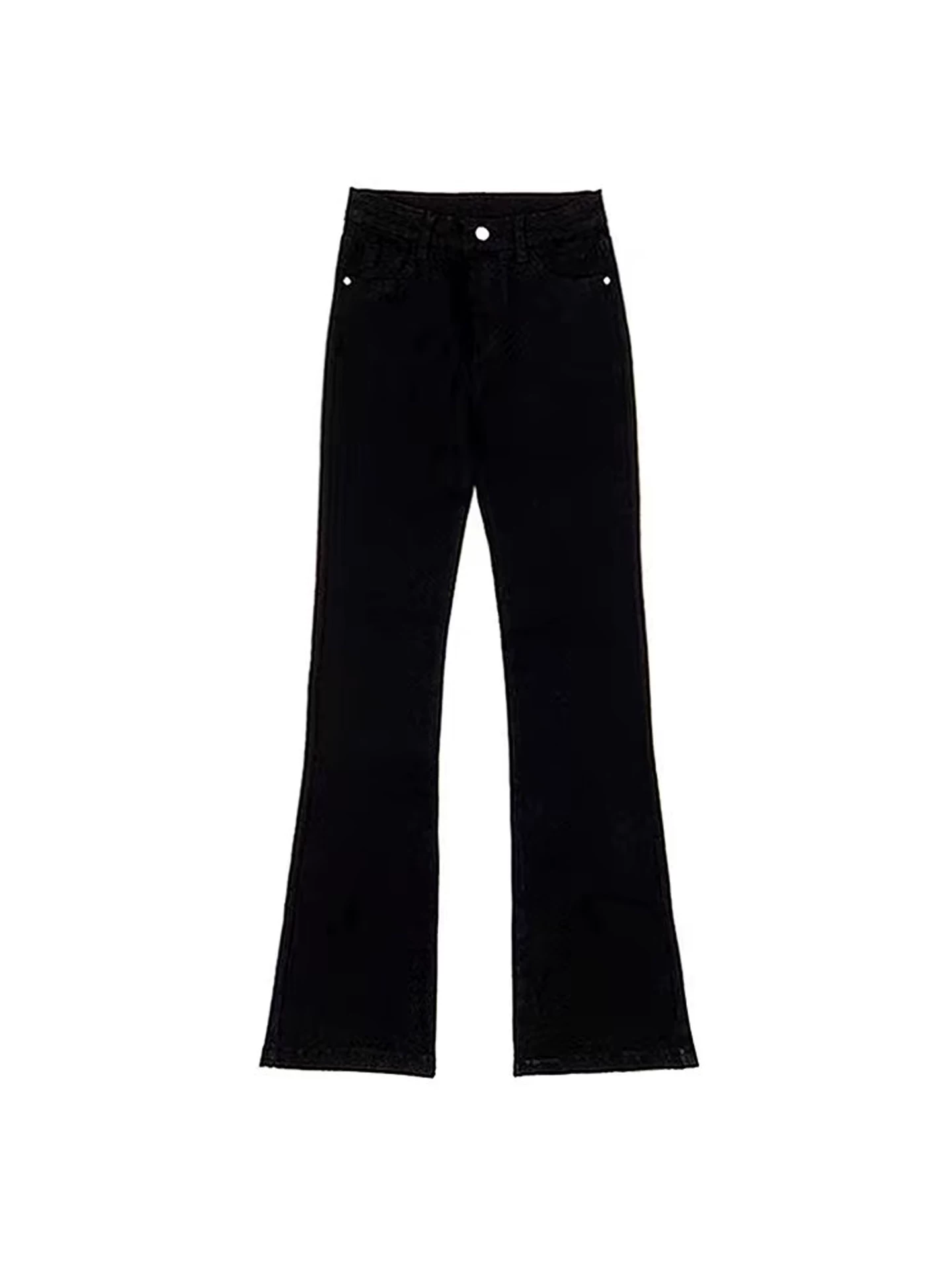 Quần jean ống loe lưng cao dành cho nữ, mùa thu, cỡ lớn, che hông, co giãn, tôn dáng, mềm mại, phù hợp với dáng người quả lê, quần ống chuông