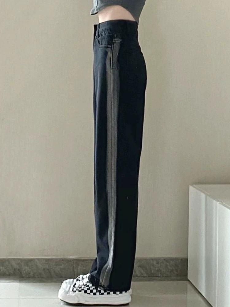 Quần jean định hình dáng quả lê dành cho nữ, lót lông cừu, dày dặn, cỡ lớn, dành cho phụ nữ béo, hông rộng và đùi dày, quần cạp cao, ống thẳng, quần ống rộng