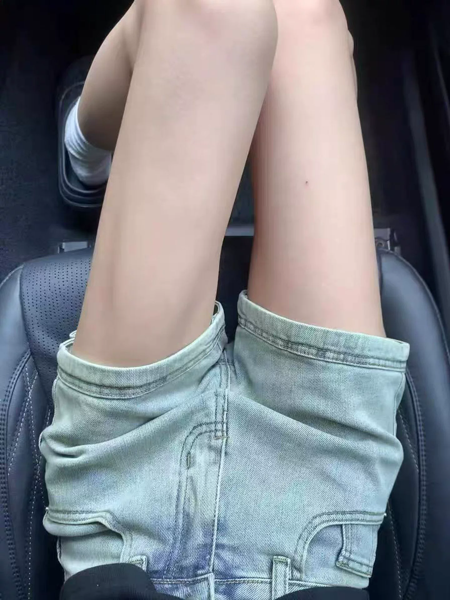 Quần short denim cổ điển kiểu Mỹ dành cho nữ, kiểu dáng mỏng mùa hè, cỡ lớn, lưng cao, che hông, giảm béo, quần ống rộng chữ A kiểu hot girl