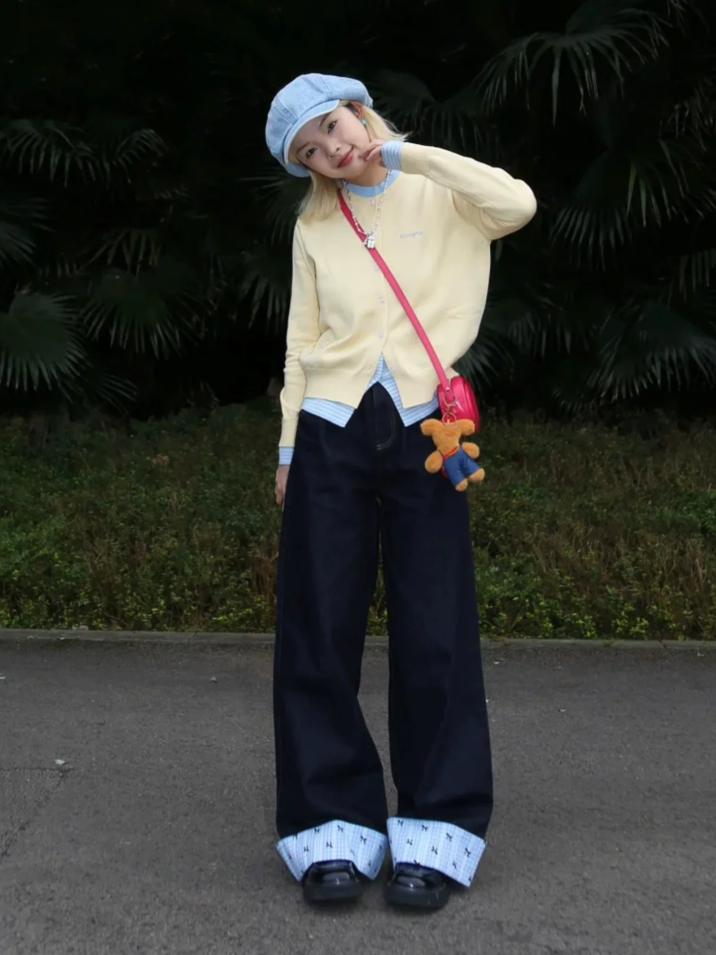 Quần jean ống rộng cho nữ, kiểu dáng mùa thu mới, cỡ lớn, lưng cao, dáng rộng, tôn dáng, dáng quả lê, ống thẳng, quần dài chạm sàn