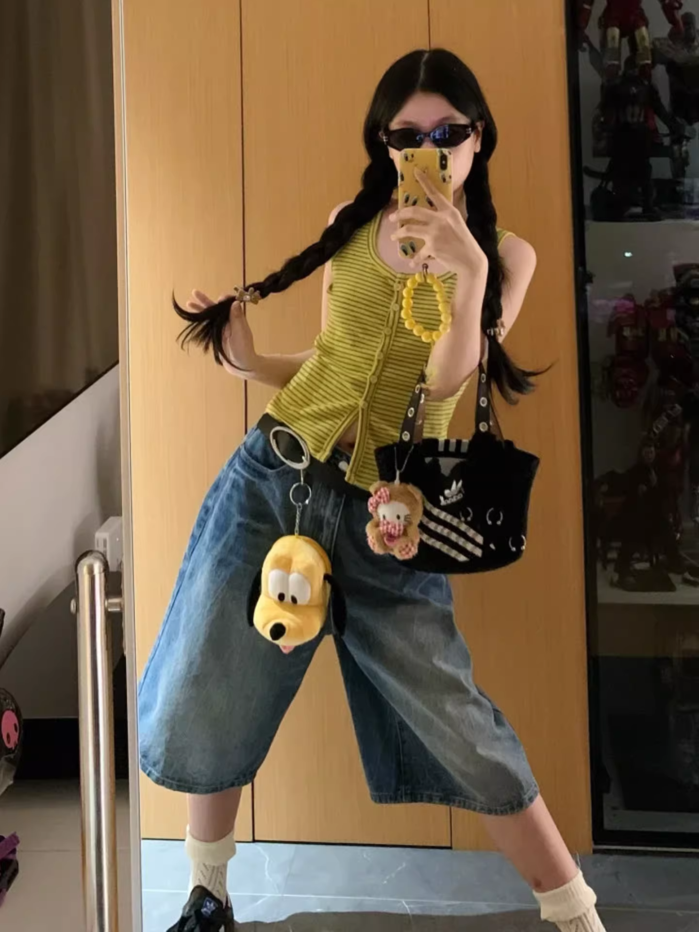 Quần jeans ống rộng, kiểu vintage, dành cho nữ, mùa hè 2025, chất liệu mỏng, size lớn, cạp cao, dáng rộng, tôn dáng, quần dài ống thẳng, dài đến giữa bắp chân