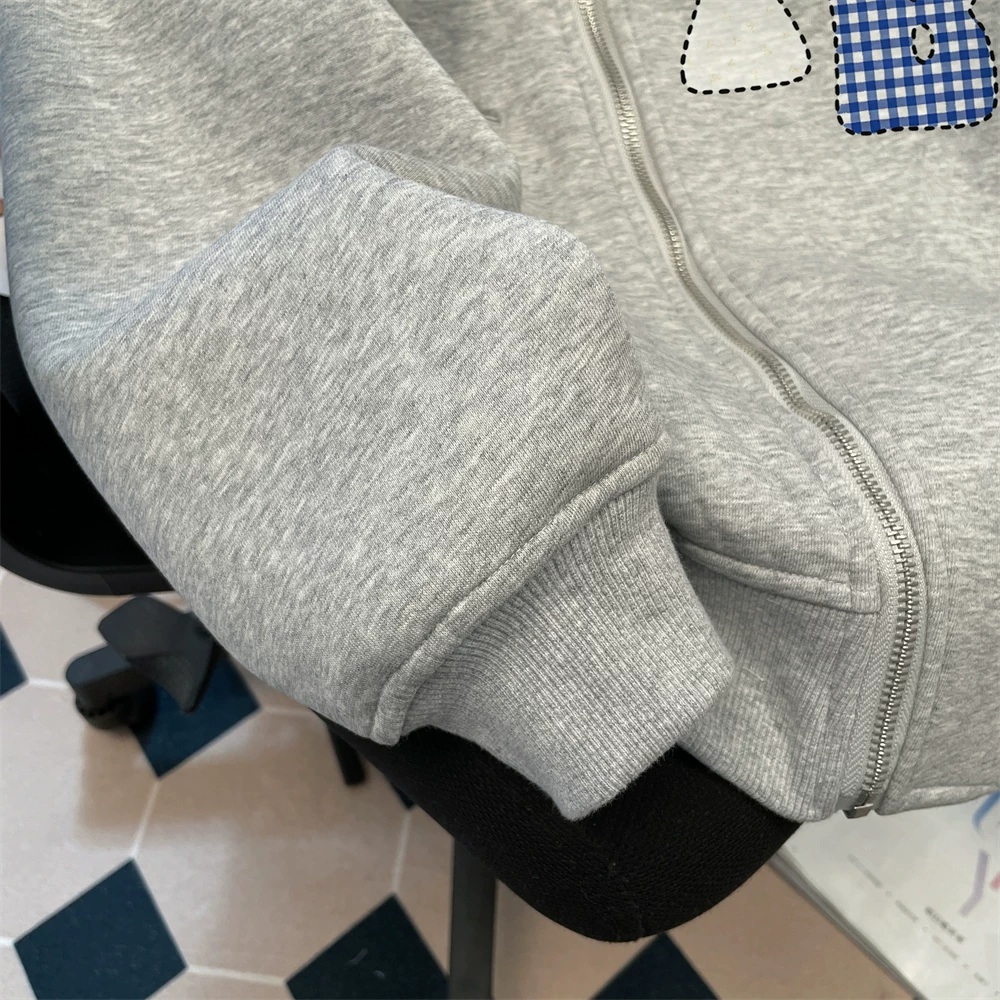 Áo khoác cardigan kiểu đại học Mỹ theo xu hướng quốc gia dành cho nữ, áo khoác có mũ trùm đầu thiết kế đa năng mùa thu đông