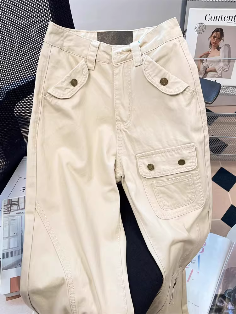 Quần jean ống loe kiểu retro đường phố Mỹ dành cho nữ, mùa thu đông, cao cấp, siêu phong cách, quần ống rộng dài chạm sàn