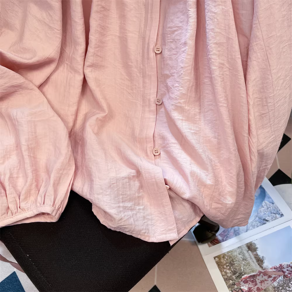 Áo sơ mi hoa ba chiều độc đáo ngọt ngào phong cách Hàn Quốc dành cho nữ, phong cách dịu dàng mùa thu, áo dài tay đẹp và thon gọn