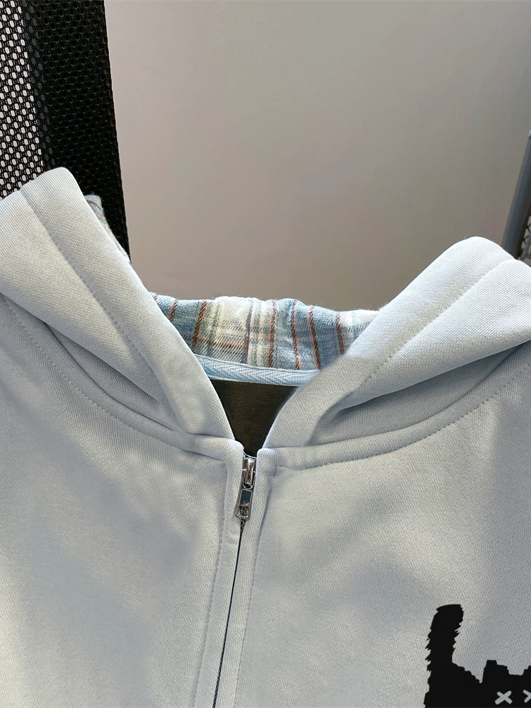 Áo len cardigan hình mèo cao cấp, xinh đẹp và dễ thương dành cho nữ, mùa thu đông phong cách Hàn Quốc, áo khoác chắp vá kẻ sọc độc đáo và tinh tế