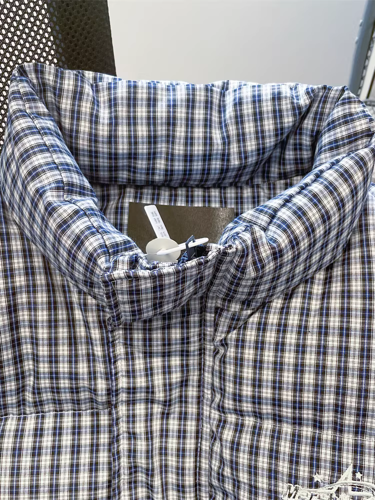 Áo khoác vest không tay kẻ sọc kiểu Mỹ dành cho nữ, thiết kế thu đông, áo khoác cotton cổ đứng độc đáo.