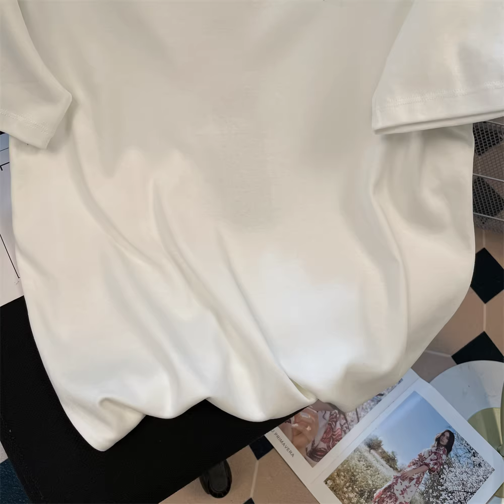 Áo thun nữ tay ngắn, cổ trễ vai, ren, phong cách retro Mỹ, cao cấp, gợi cảm, mùa hè 2025