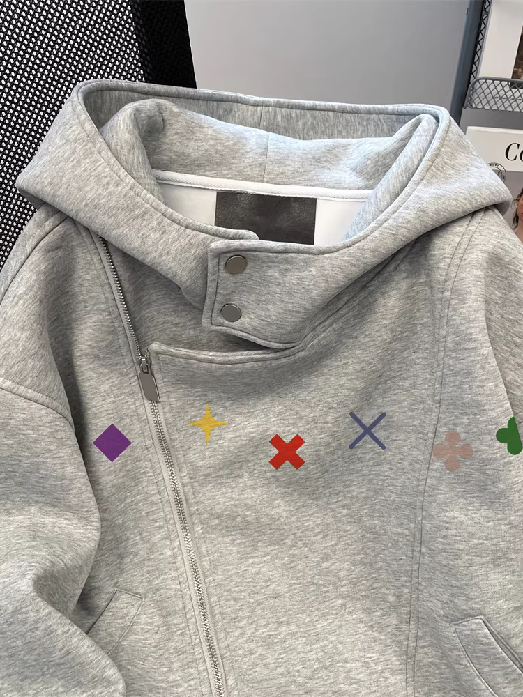 Áo len đa năng thiết kế cổ điển kiểu Mỹ dành cho nữ, áo khoác cardigan lớp khí rộng rãi có lớp lót lông cừu cho mùa thu sớm và mùa đông.