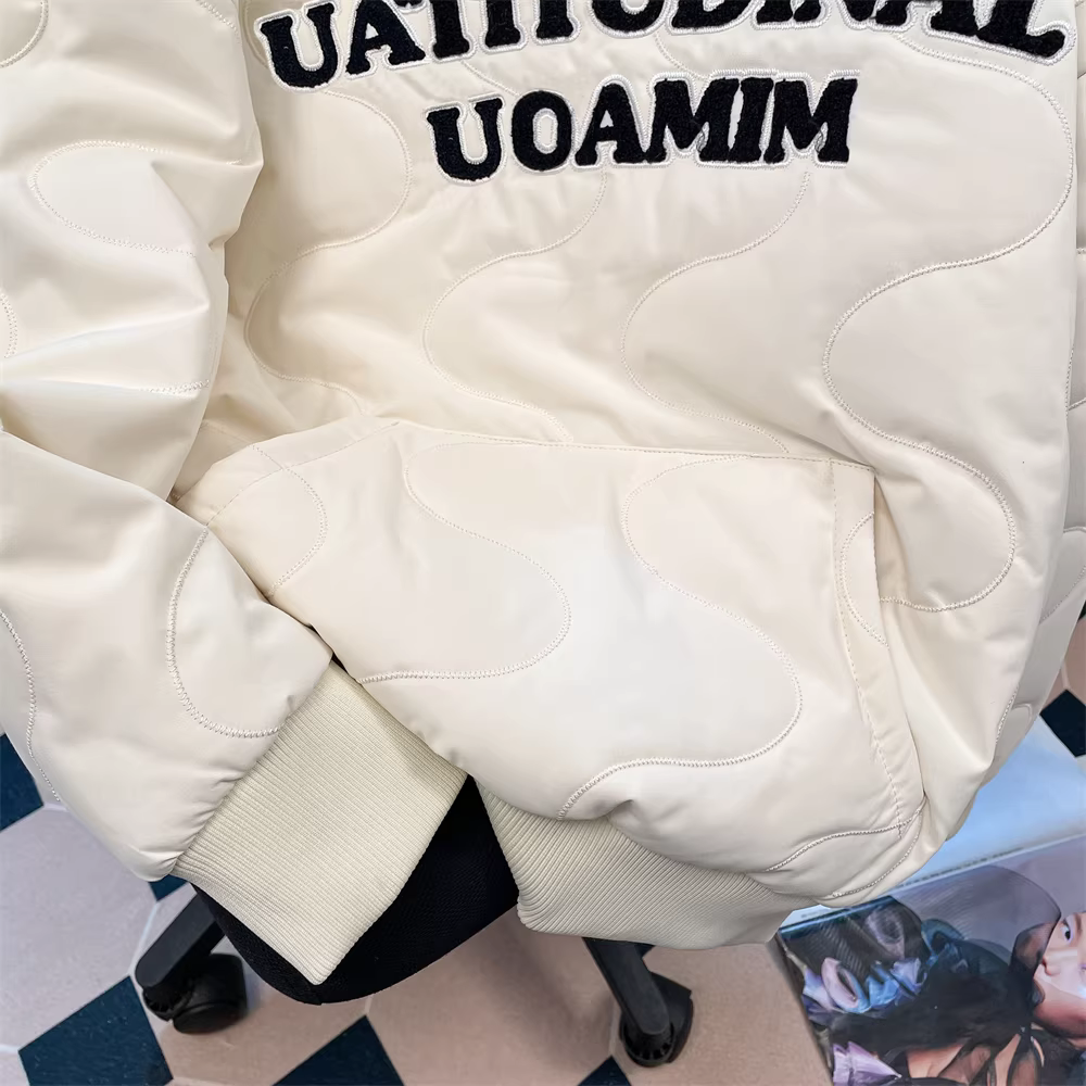 Áo nỉ có mũ trùm đầu thêu kiểu cleanfit kiểu Mỹ dành cho nữ, áo khoác cotton dày dặn kiểu đường phố mùa thu đông.