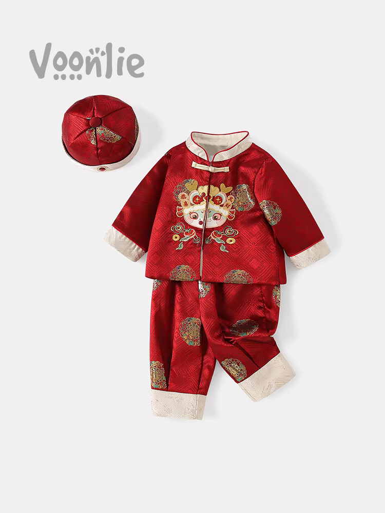 Bộ đồ Hanfu cho bé trai trang phục mùa thu cho bé phong cách truyền thống Trung Quốc Bộ đồ Đường unisex cho bé một tuổi trang phục trang trọng lễ kỷ niệm sinh nhật Trang phục chào mừng năm mới