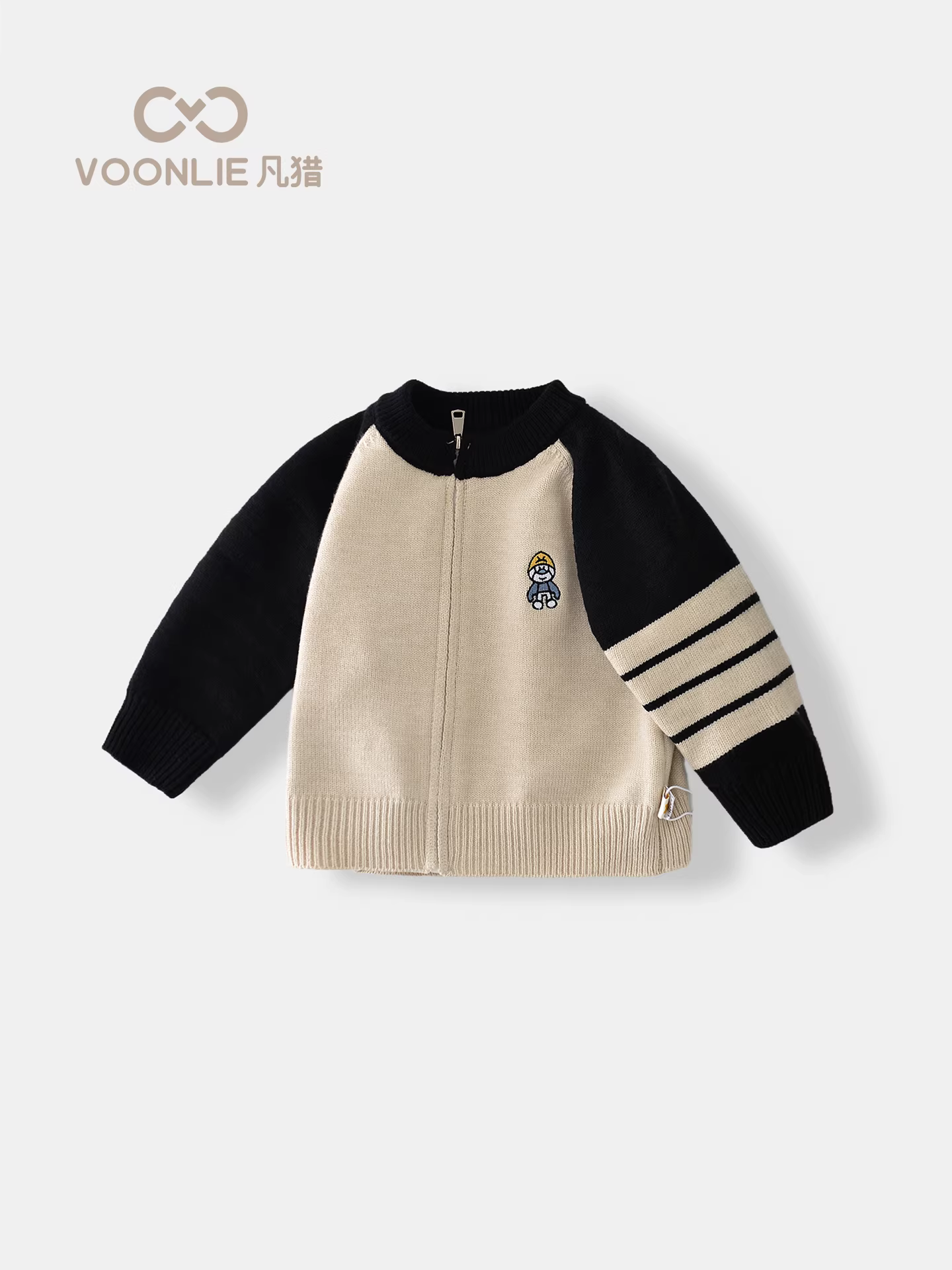 Áo len dệt kim cho bé trai Fanhle Thu Đông 2025 Mẫu mới thời trang Áo khoác đa năng Xuân Thu cho bé