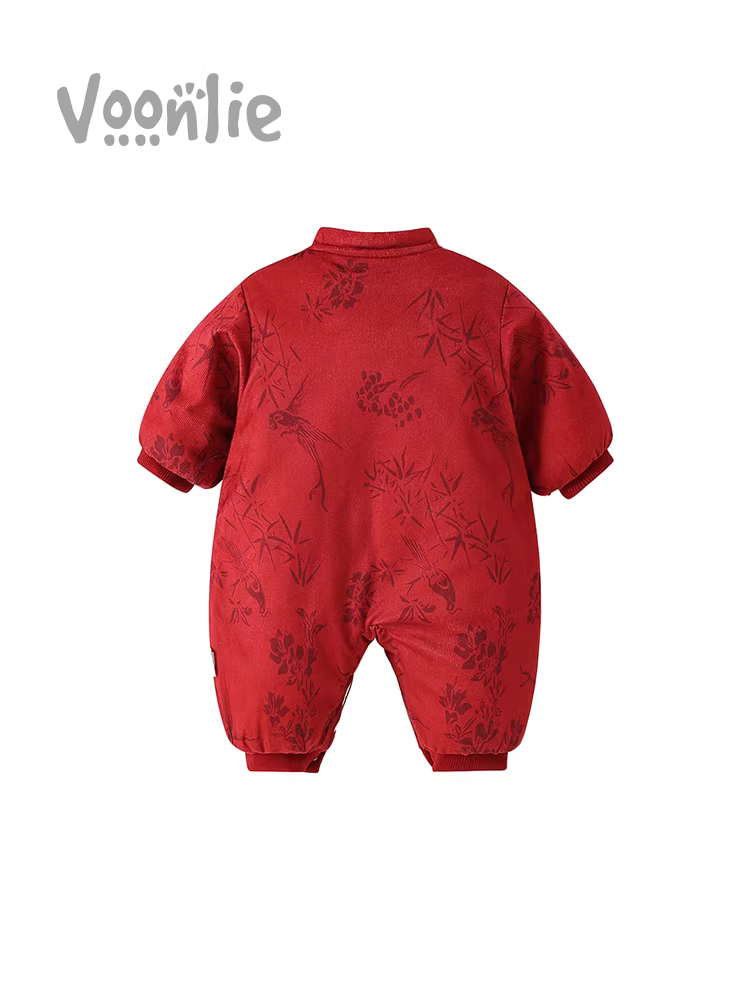 Quần áo trẻ em, quần áo mùa đông, áo liền quần kiểu Trung Hoa cho bé trai, trăng tròn, trăm ngày, trang phục sinh nhật đầu tiên, trang phục chúc mừng năm mới, trang phục mùa đông.