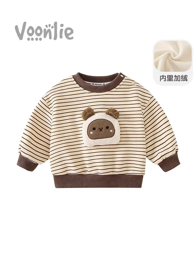 Áo len bé trai Fanhle mùa đông 2025 kiểu mới thời trang trẻ em áo len lông cừu dài tay cho mùa thu đông