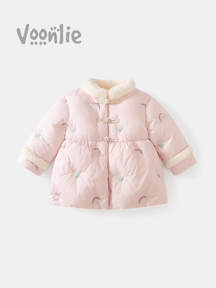 Áo khoác cotton mùa đông Fanhle cho bé gái, mẫu mới 2025, áo khoác bông trẻ em, áo khoác lót lông cừu dày dặn giữ ấm mùa đông