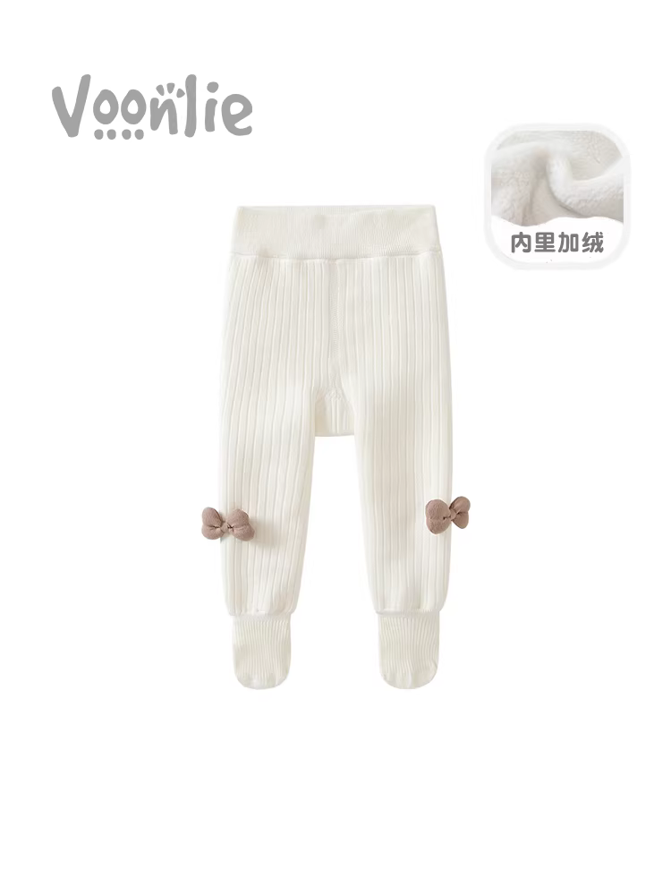 Quần tất trẻ em Fanhle quần áo mùa thu đông quần legging trẻ em bé trai và bé gái sơ sinh tất trắng lót lông mùa đông