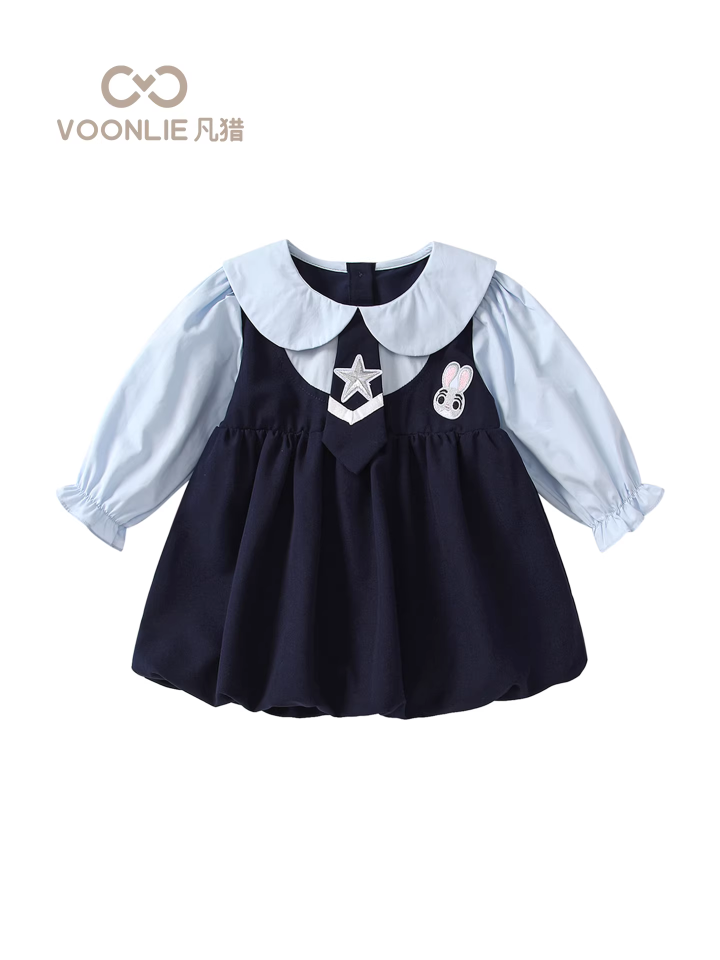 Váy kiểu học viện nữ sinh Fanhai Thu 2025 Mẫu mới Thời trang Váy công chúa bé gái Váy nụ hoa Xuân Thu