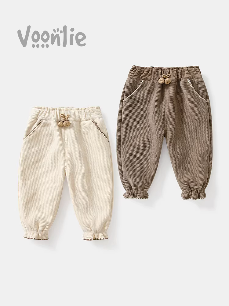 Quần lót lông cừu cho bé gái mùa thu đông, quần thể thao cho bé, quần thể thao trẻ em, quần dài thường ngày để mặc ngoài trời, lông cừu tích hợp cho mùa đông.