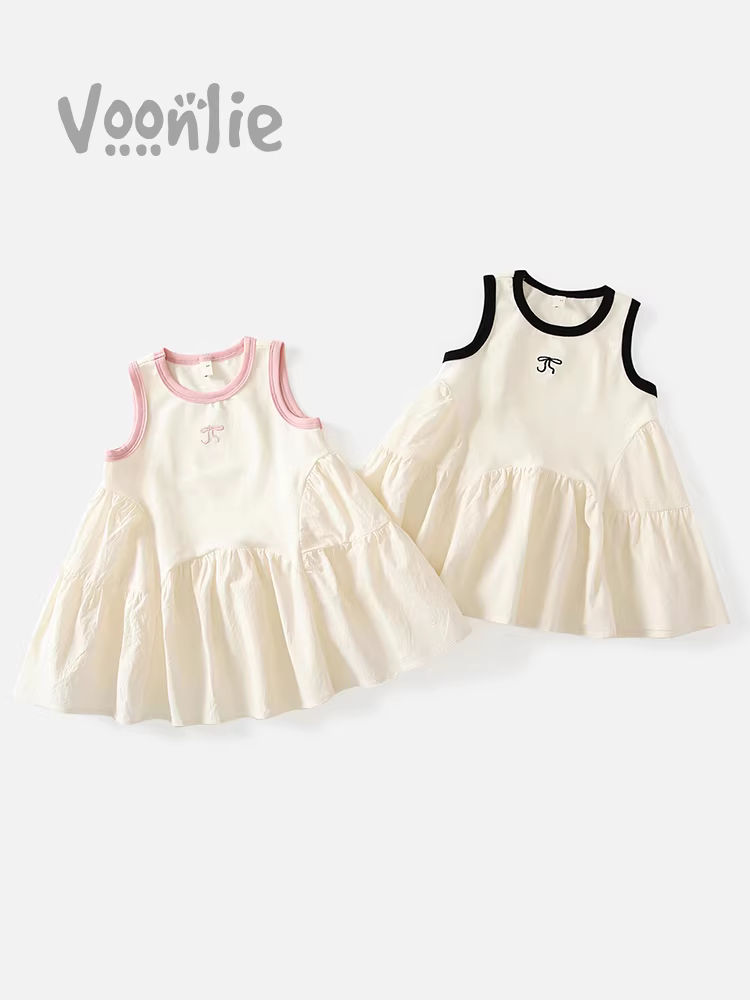 Váy bé gái Fanhle Mùa hè 2025 Váy công chúa trẻ em thời trang mới Váy bé gái bé gái Váy mùa hè