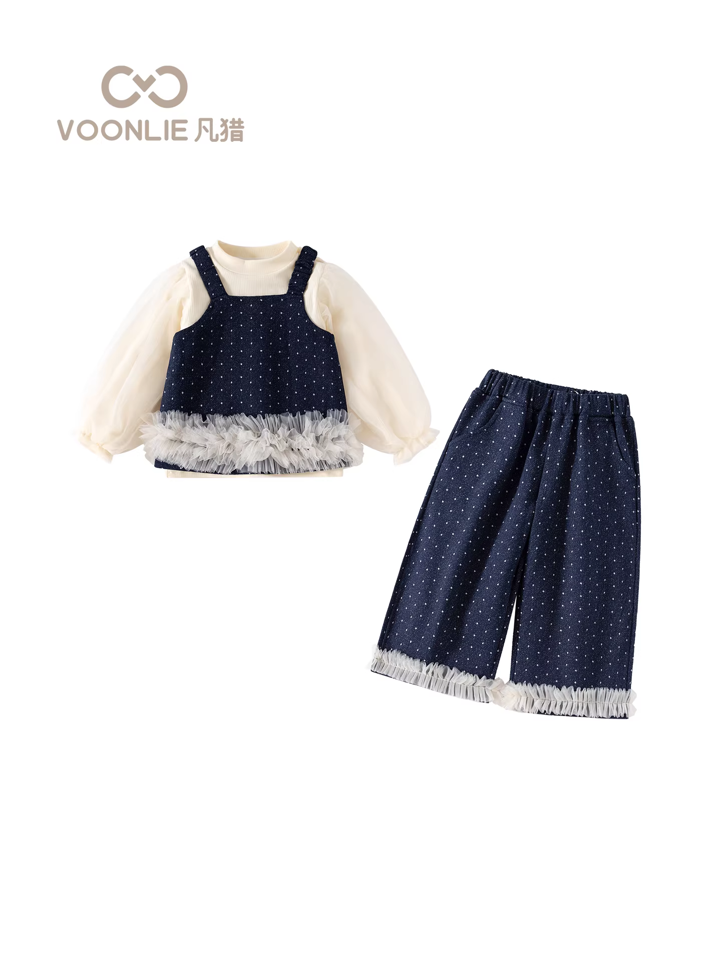 Bộ trang phục bé gái thu đông 2025, thời trang trẻ em mới, quần áo trẻ nhỏ hợp xu hướng, bộ ba món chất liệu denim cho bé, thời trang xuân thu