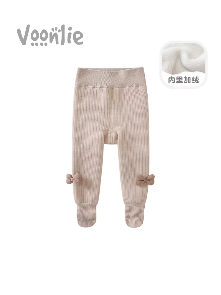 Quần tất trẻ em Fanhle quần áo mùa thu đông quần legging trẻ em bé trai và bé gái sơ sinh tất trắng lót lông mùa đông