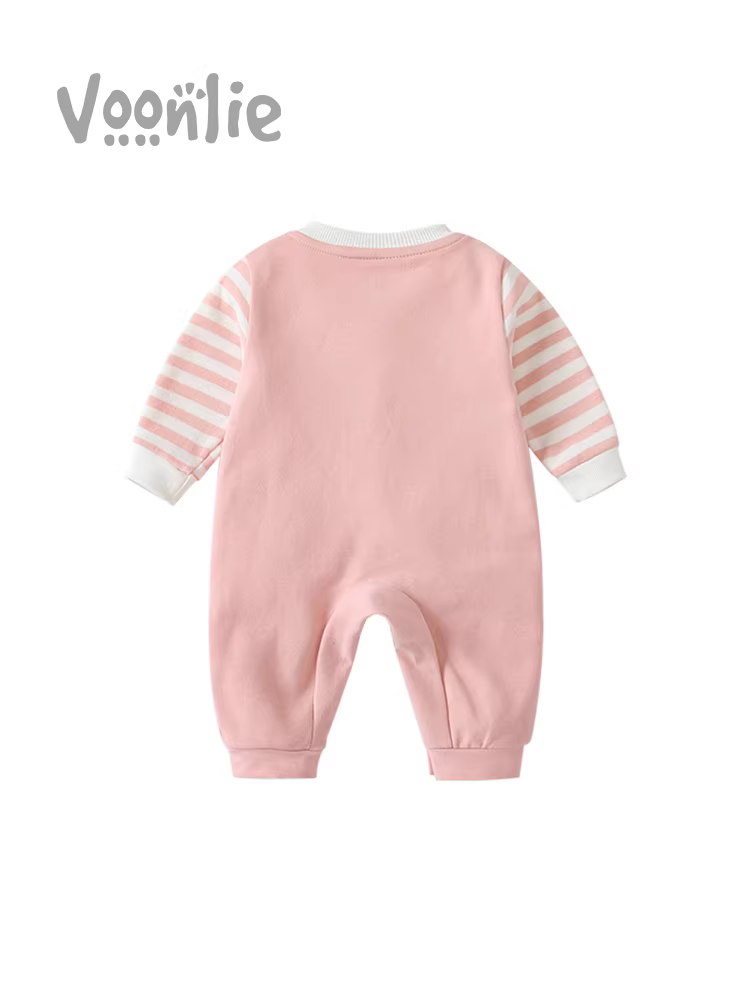 Quần áo trẻ em Fanhai trang phục mùa thu bé sơ sinh bé gái áo liền quần trăng tròn trăm ngày siêu dễ thương đáng yêu áo liền quần quần áo bò mùa xuân và mùa thu