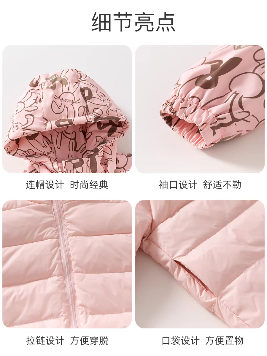 Áo khoác mùa đông Fanhle cho bé gái 2025, áo khoác phao trẻ em thời trang mới, áo ba trong một giữ ấm cho bé mùa đông