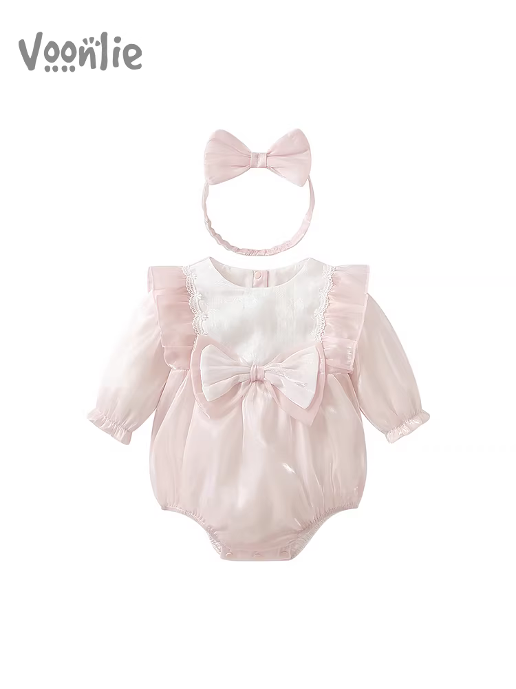 Fanhai Bé Mùa Thu Romper Áo Liền Quần Quần Áo Sơ Sinh Bé Gái Jumpsuit Công Chúa Đầy Đủ Tháng Trăm Ngày Trang Phục Xuân Thu