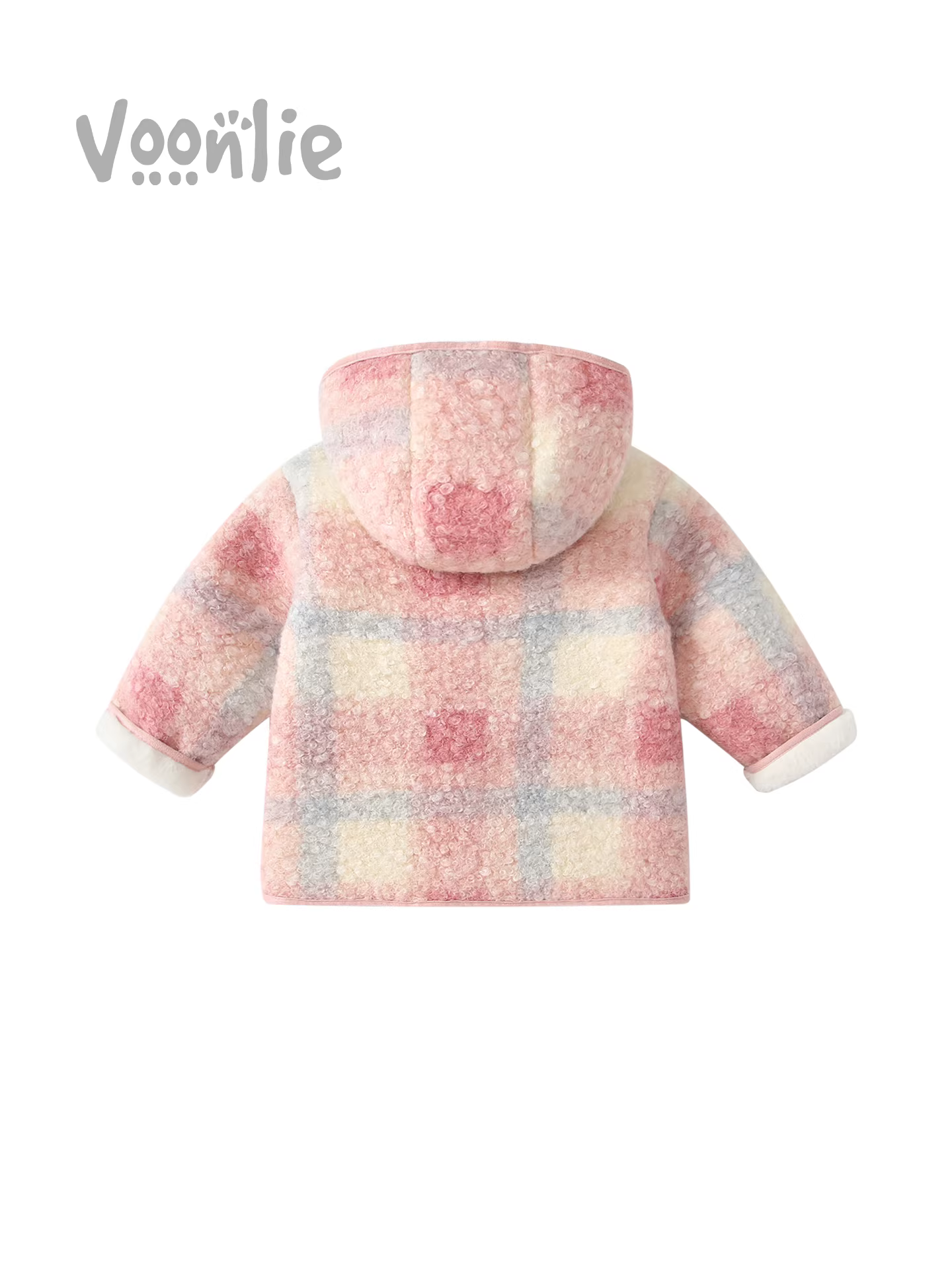 Áo khoác mùa đông Fanhle cho bé gái 2025, quần áo giữ ấm bằng lông mềm mại cho trẻ em, áo khoác có mũ trùm đầu bằng lông cừu cho mùa đông