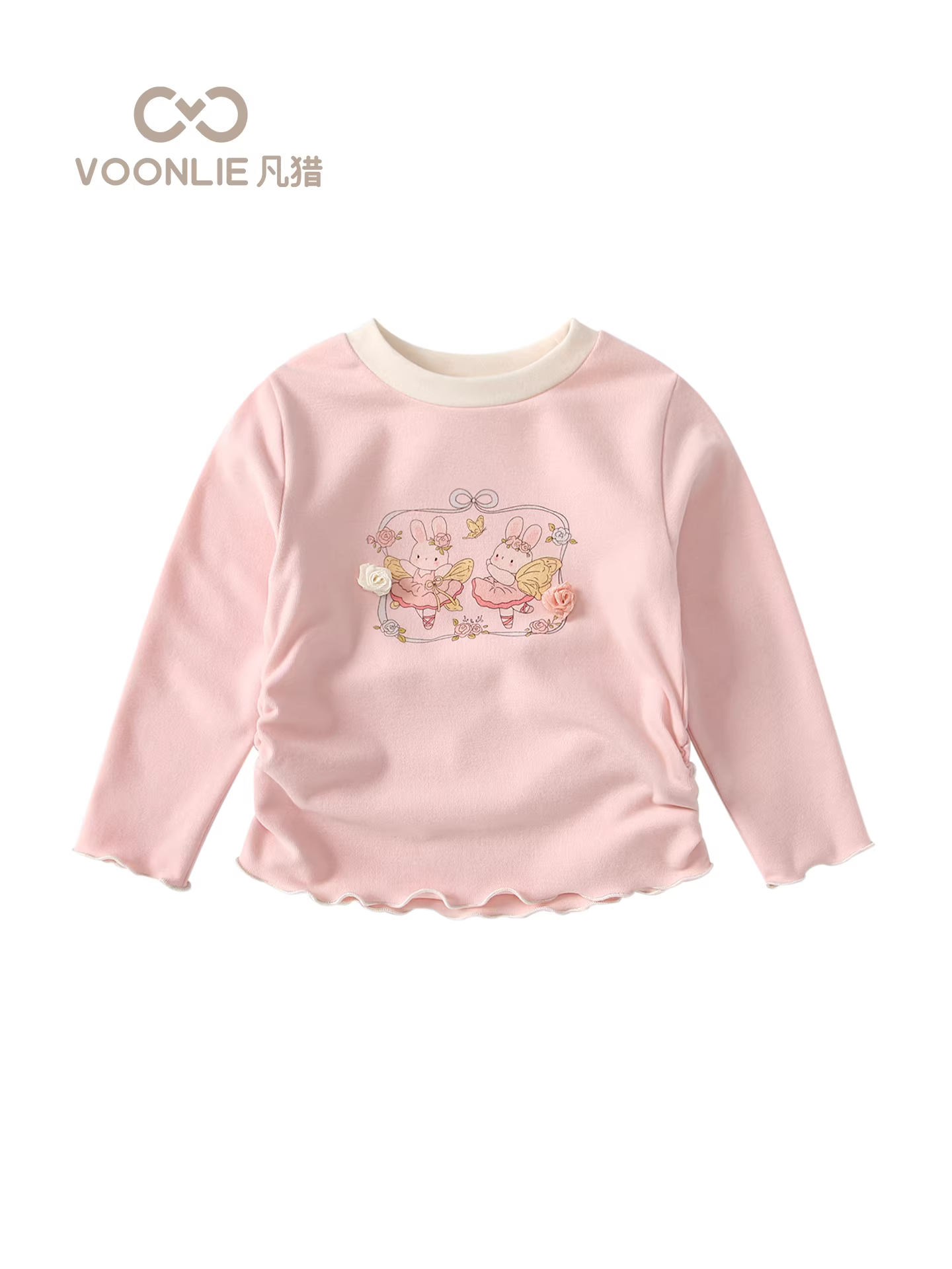 Áo thun dài tay Fanhle cho bé gái Thu 2025 Mẫu mới thời trang Áo len bé gái mặc trong Áo bé gái cho mùa xuân và mùa thu