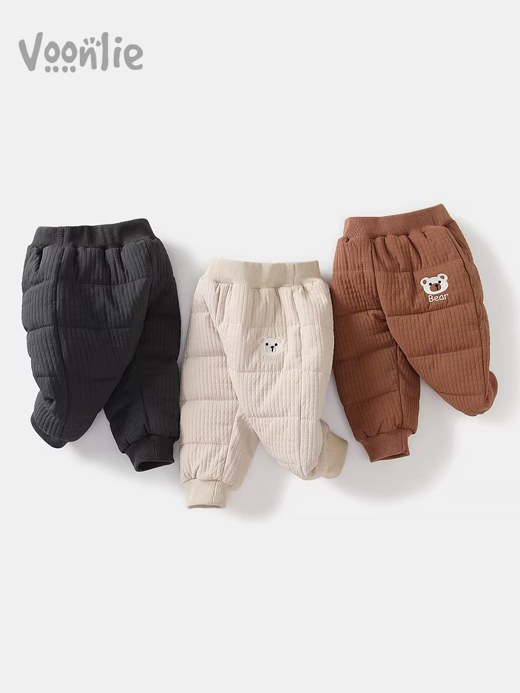 Fanhai quần cotton bé trai mặc mùa đông cho bé quần trẻ em thường ngày quần áo ngoài quần dài trẻ sơ sinh lót lông cừu ấm áp mùa đông