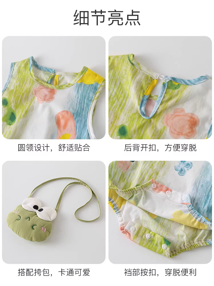 Bộ liền thân mùa hè cho bé sơ sinh, quần áo bé gái, bộ liền thân cho bé đủ tháng trăm ngày, bộ liền thân mùa hè siêu dễ thương